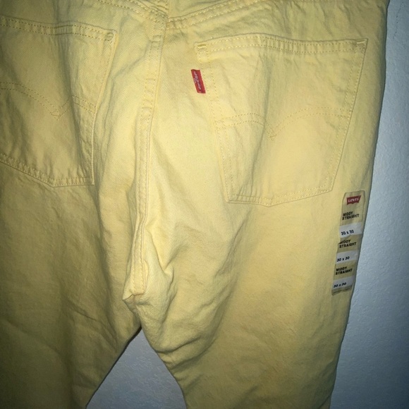 Levi’s Butter Yellow Middy Straight Mid Rise Rigid Western Preppy Jeans 30 x 30 - Picture 13 of 14